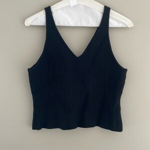 Cropped ribbed sweater tank top